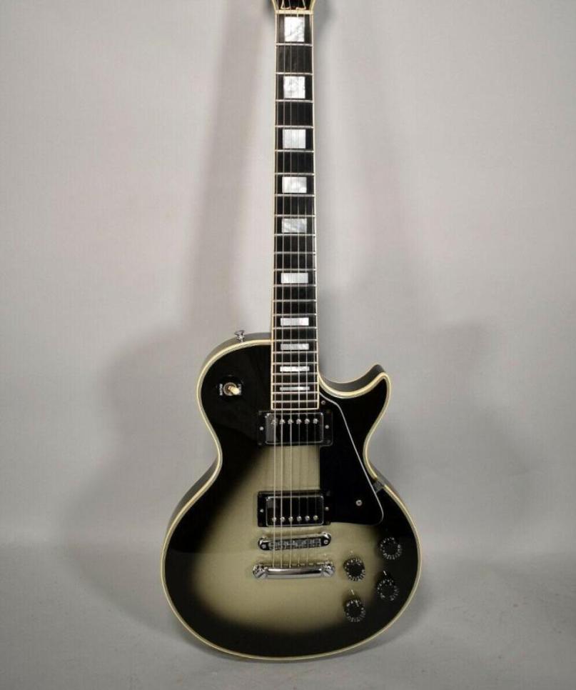 

Custom Electric Guitar Vintage Silverburst Adam Jones ebony Fingerboard frets binding8282101