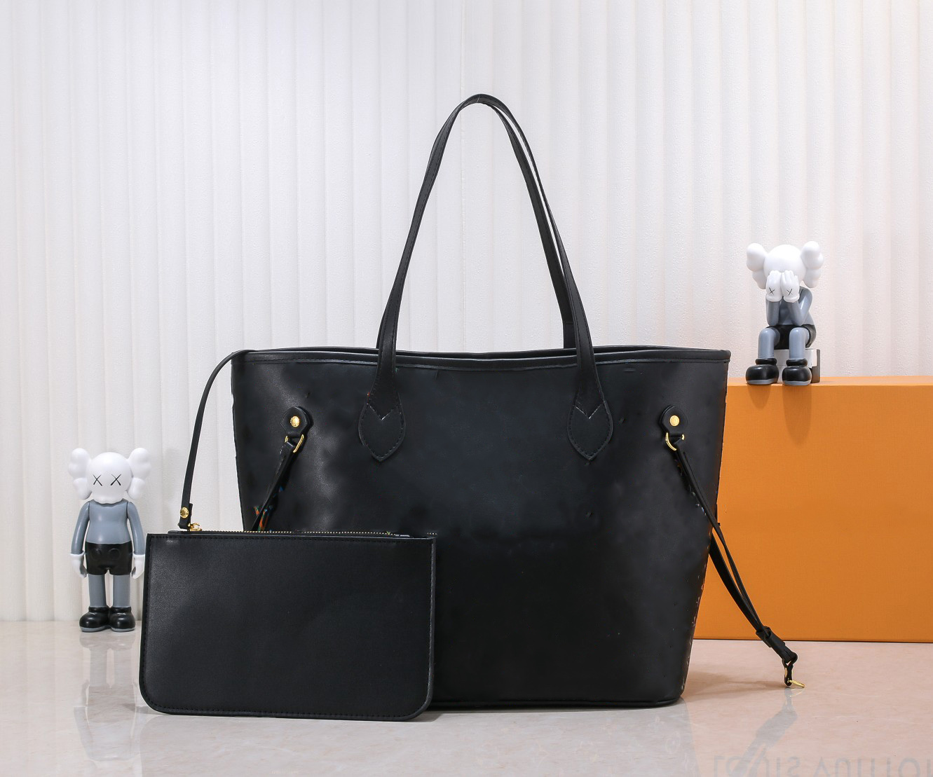 

color printing 2-piece set Women leather handbag designer lady clutch purse retro shoulder Purse Crossbody Bag, Pink