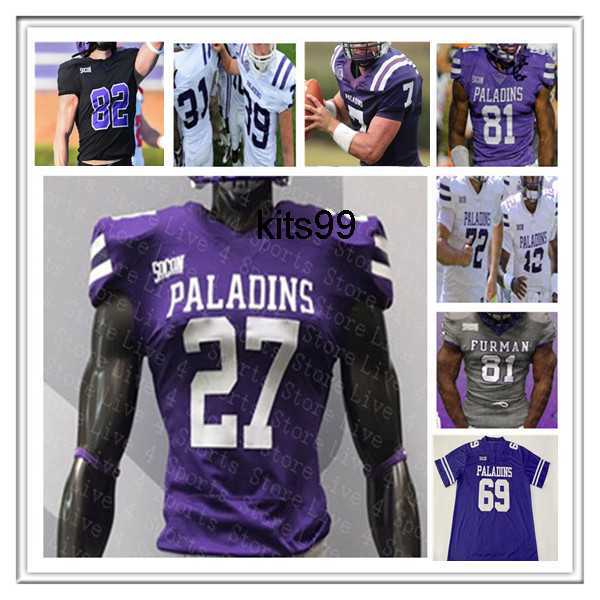 

Ncaa College Furman Paladins FU Football Jerseys Tyler Huff Jace Wilson Dominic Roberto Devin Abrams Myion Hicks Ryan Miller Joshua Harris Wayne Anderson Jr. Dean 4XL, Men purple 3