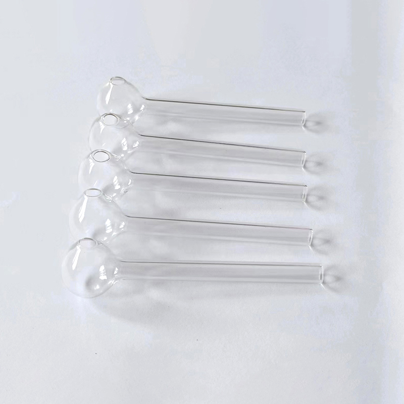 

10cm long smoking tube glass transparent oil burner tube combustion pipe