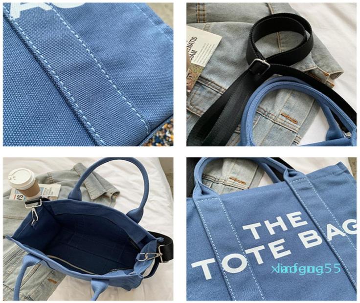 

Shoulder Bag Canvas Women Large Tote Cloth Shopper Letter Printing Crossbody Bags Handbag Ins4139913, Blue