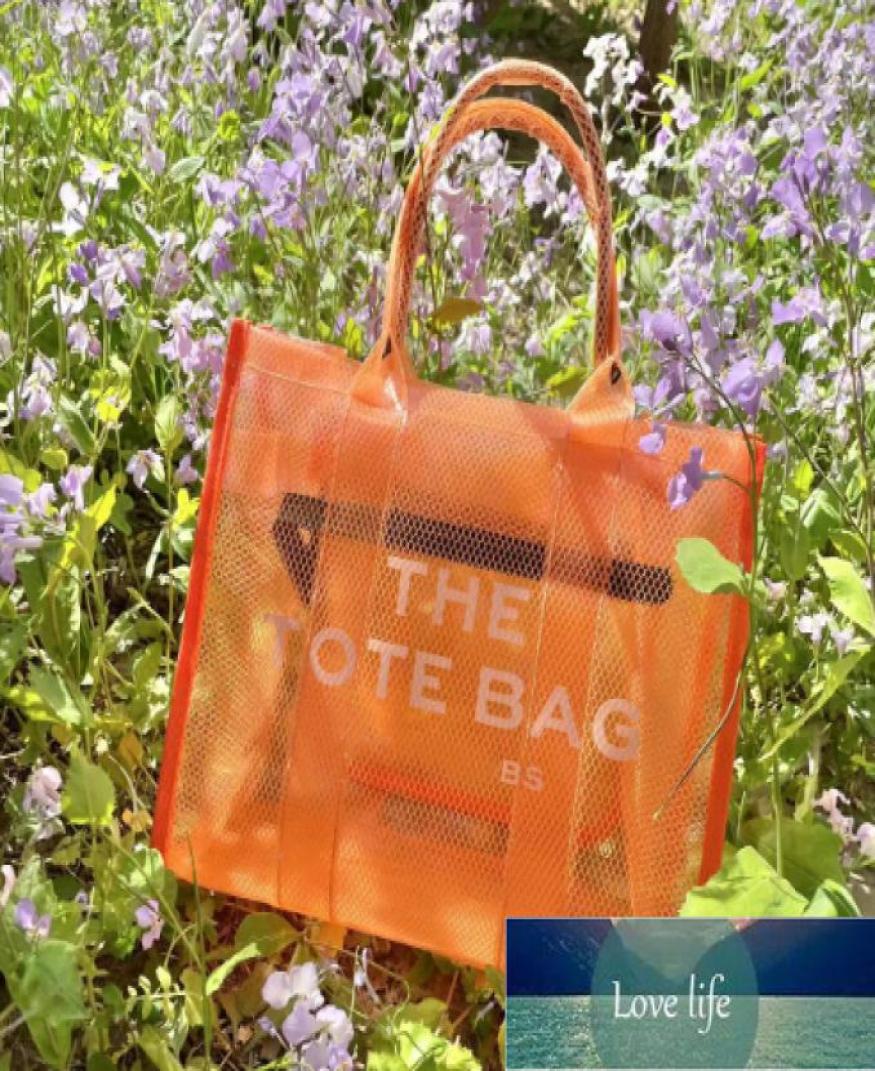 

beach bag New handbag tote bags large Letter women shoppingbag Macaron candy color mesh letters trend PVC with logo6386743, Red