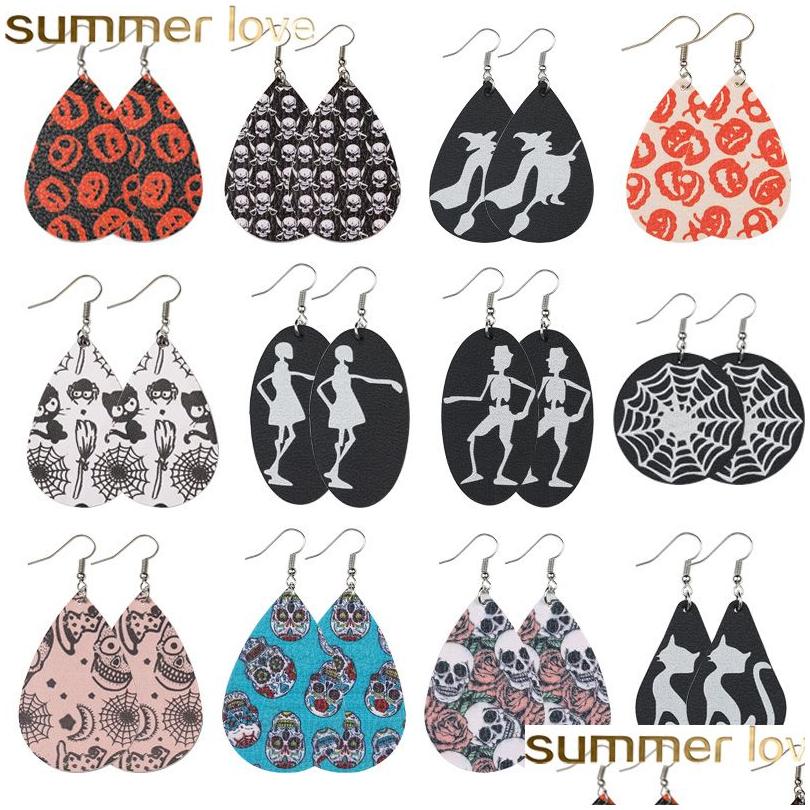 

Charm Halloween Christmas Leather Earrings Skeleton Owl Pumpkin Drops Festival For Women Fashion Drop Dangle Earring Delivery Jewelry Dhhdn