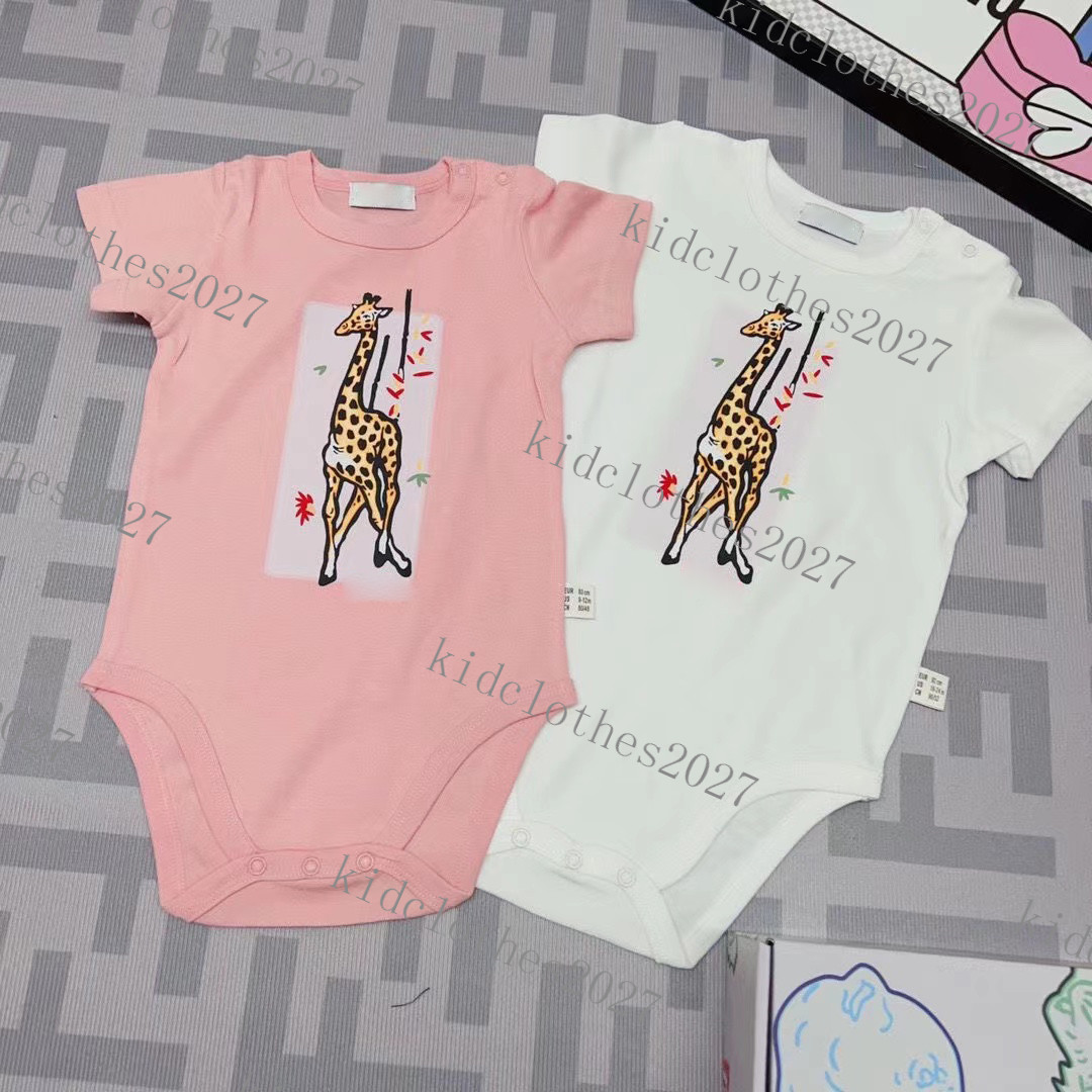 

New kids Designer Rompers baby boy girl summer top quality short-sleeved Short sleeve 100% cotton clothes 0-2 years old newborn Jumpsuits childrens clothing top brand, Pink