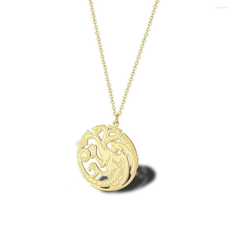 

Chains RIR Minimalist Golden Dragon Charm Necklace Exquisite Mythology Zodiac Lady Jewelry Stainless Steel
