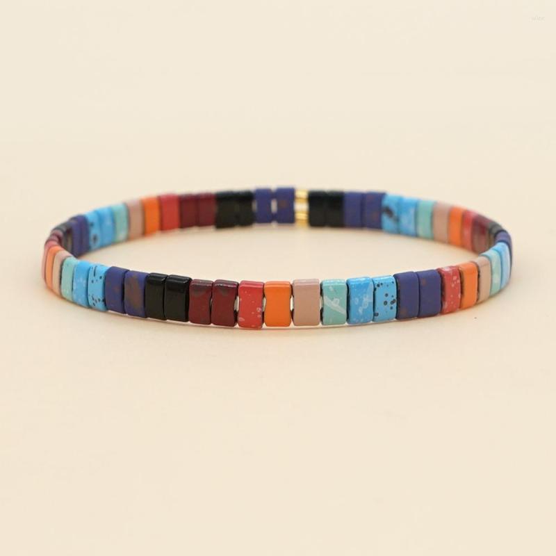 

Charm Bracelets YASTYT Enamelled Beaded Bracelet For Women Hematite Stone Tila Native Style Pulsera Femme Enamel Jewelry