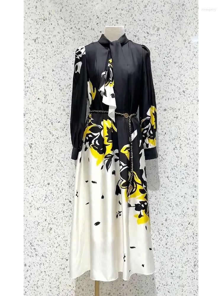 

Casual Dresses Q0415 High Quality Fashion Women 2023 Spring Dress Luxury European Design Party Style, Picture shown