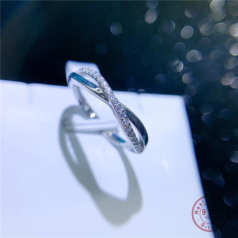 

Cluster Rings HI MAN 925 Sterling Silver Japanese Simple Crystal Adjustable Ring Women Sweet Romantic Anniversary Gift Jewelry