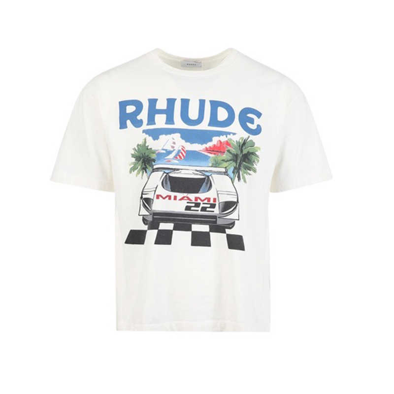 

Women's T-Shirt new 2023 Oversized RHUDE T Shirt Men Women 1 1 Best Quality T-shirts Rh Car Pattern Print Rhude Tops Tee, 12