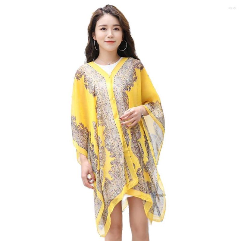 

Scarves Women Shawl Colorfast Clothing 2023 Long Soft Wrap Scarf Simulation Silk Beach