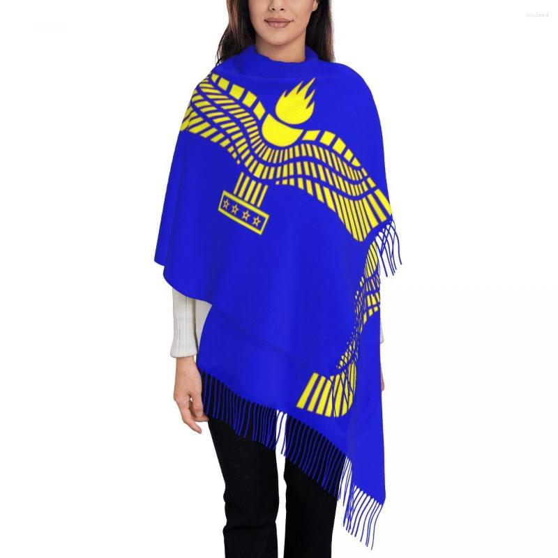 

Scarves Lady Long Suryoyo Assyrian Flag Women Winter Fall Soft Warm Tassel Shawl Wraps Aramean Ancient Scarf
