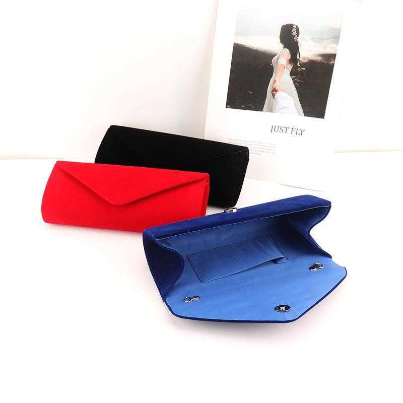 

Direct Supply Simple Vintage Suede Dinner Bag Wedding Womens Clutch Handbag Fashion High Quality Soft Leather, Black3