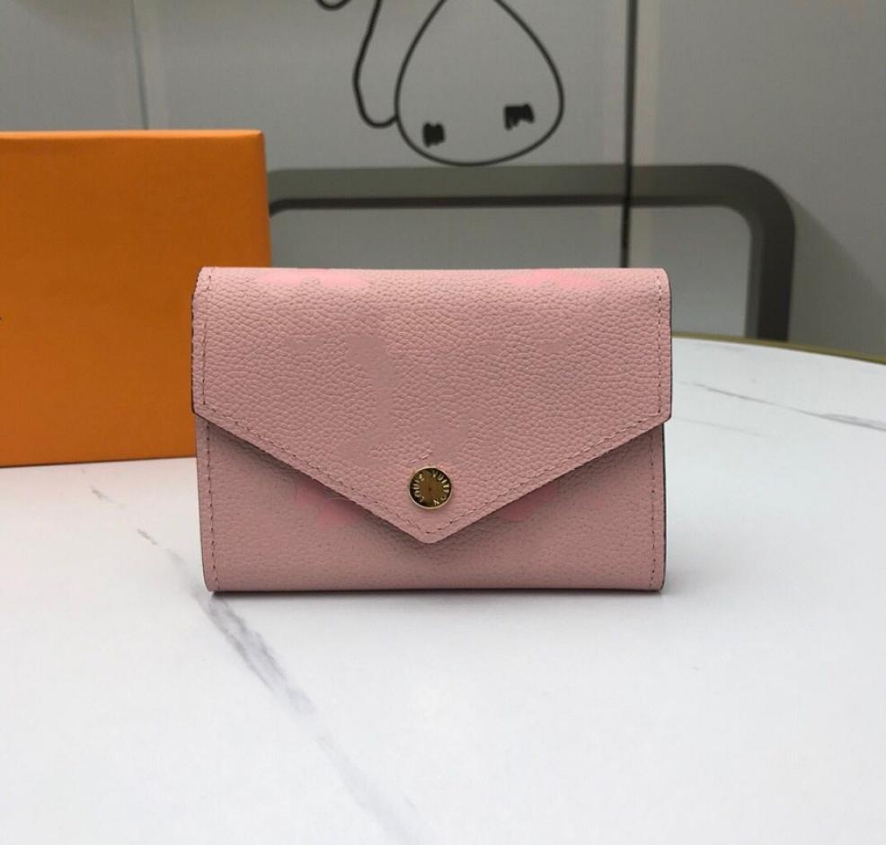 

Fashion flowers designer wallets luxurys Men Women leather bags High Quality Classic Letters Checkered coin Purse Original Box dig5734667, Pink