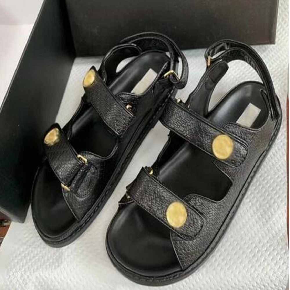 

Eur35-41 Women Ladies Calfskin Sandals Quilted Summer Designer Slippers Shoes Platform Flats Low Heel Wedge Buckle Sandal Slip On Ankle Strap Beach Shoes Flip Flop, #15