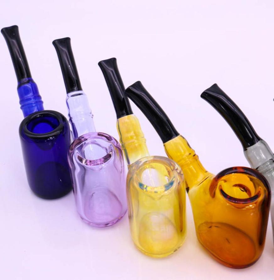 

82g Glass Sherlock Pipe Fashion Hand Pipes Mix Colors Glass Pipe Tobacco Pipes Small Bubbler For 5817013