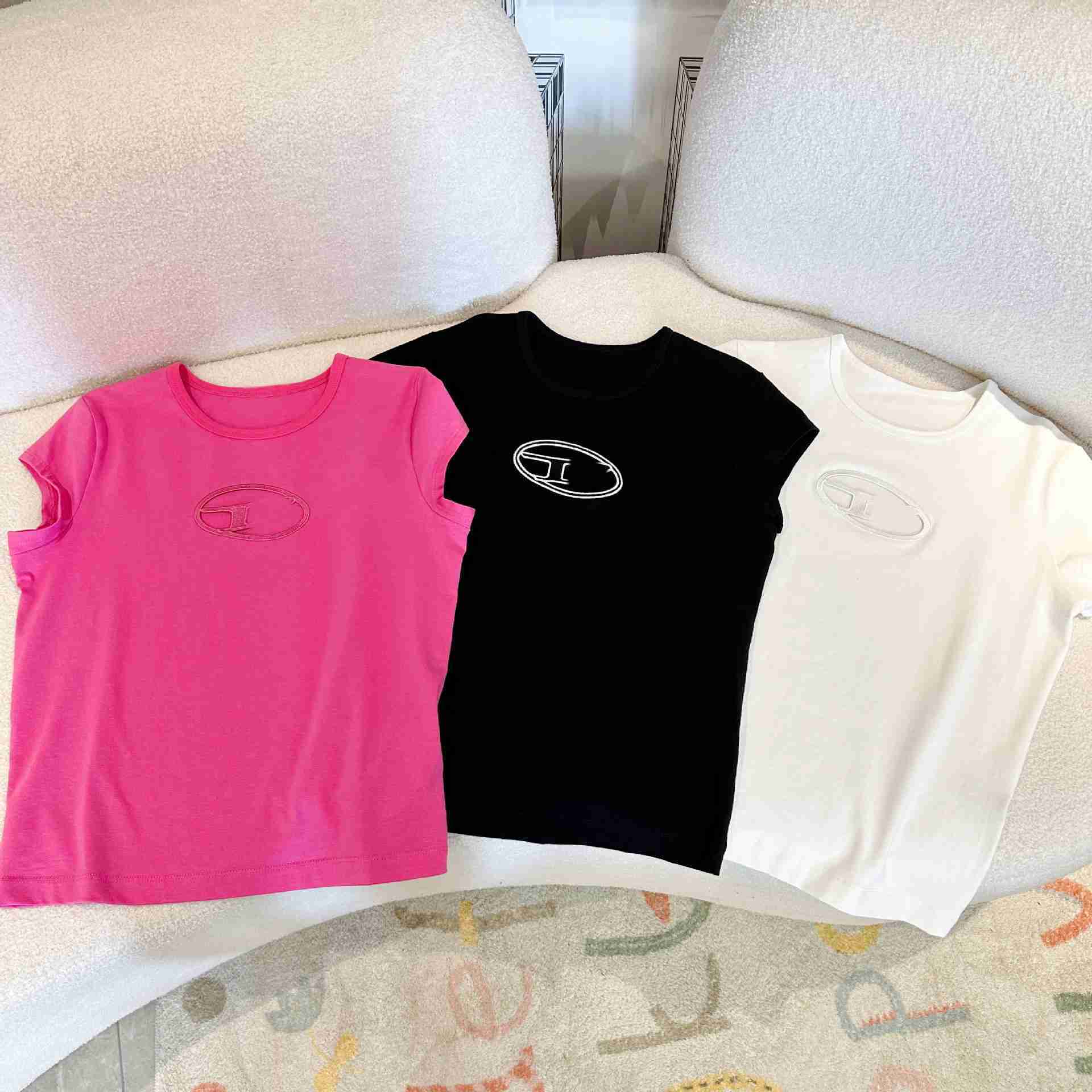 

Designer Luxury Brand the Correct Version Diesels T-shirt 23ss Summer New Model Is Highly Recognizable with the Same Color Embroidery Out Short Sleeves, Black2