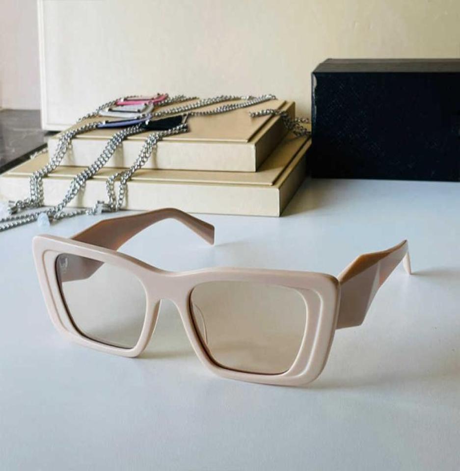 

triangle 3D Symbole Sunglasses SPR08YF Mens Square Frame Business Style Designer Blue rectangular frame glassess Casual Event Part1251850