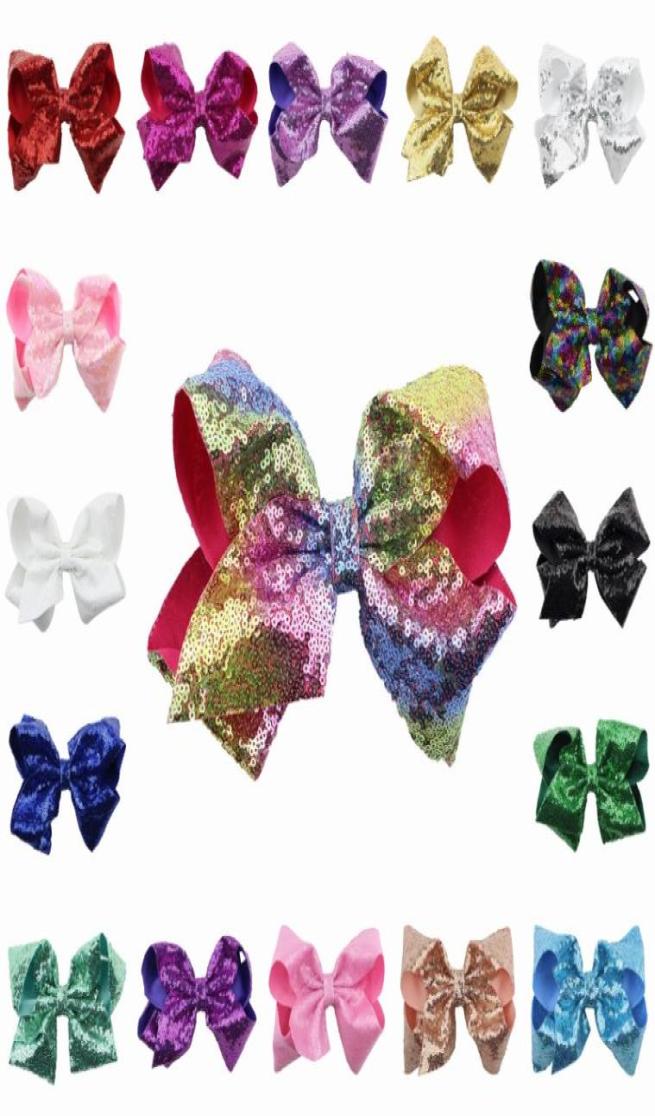 

8 Inch Jojo Siwa Hair Bows Jojo Bows With Clip For Baby Children Large Sequin Bow Unicorn hair Bows 304 U22147761, Red