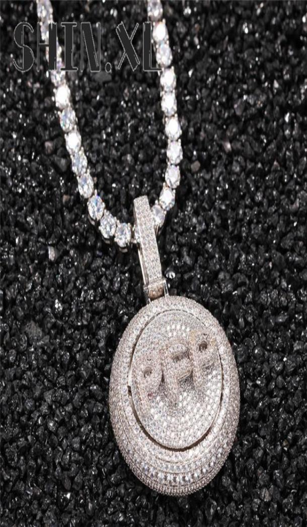 

Personalized Custom Initial Letter Rotated Pendant Necklace Iced Out Full Cubic Zirconia Custom Spinner Pendant Hip Hop Charm Jewe9498112
