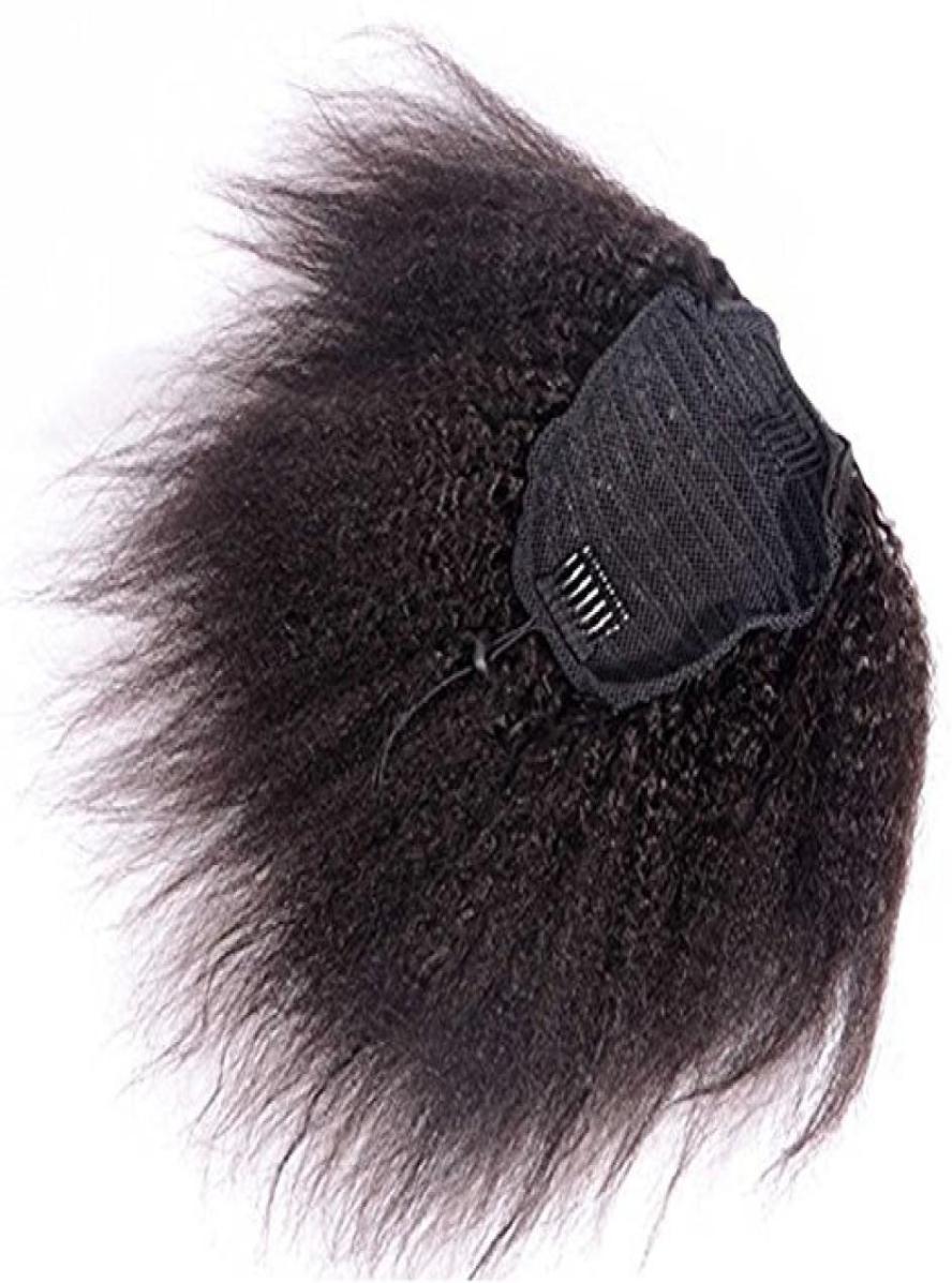 

New arrival kinky straight Ponytail Hair Extension real Human Hair drawstring Pony tail Hairpiece 100g160g natural black 1b1175316