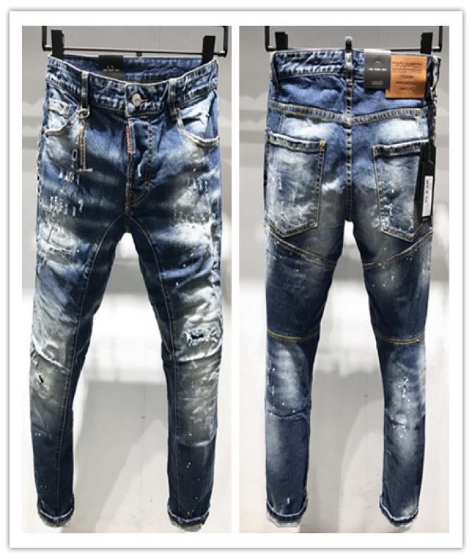 

new brand of fashionable european and american mens casual jeans highgrade washing pure hand grinding quality optimization la1803223113, Gold