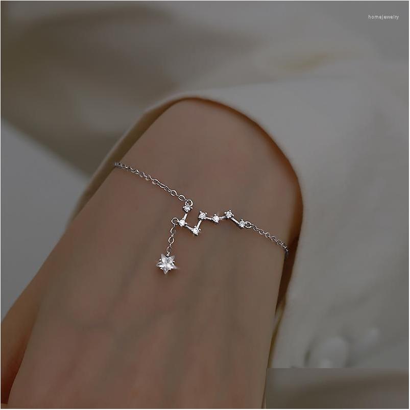 

Chain Link Bracelets Fashion Tassel Clear Zircon Star Charm Bracelet For Women Girls Party Korean Style Personality Wedding Jewelry Dhuxw