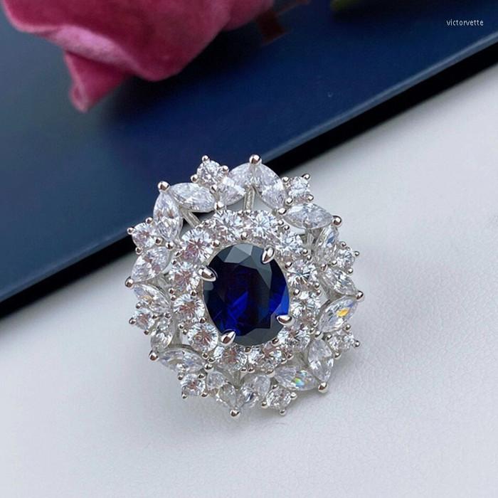 

Cluster Rings Designer Fashion 925 Sterling Silver Jewelry 3A Cubic Zirconia Party Ring