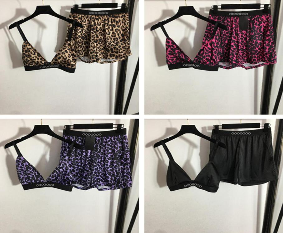 

Designer Womens Sports Suits Leopard Print Vest Shorts Two Piece Sling Underwear Summer Fashion Casual Sport Short Pants9980478, Black