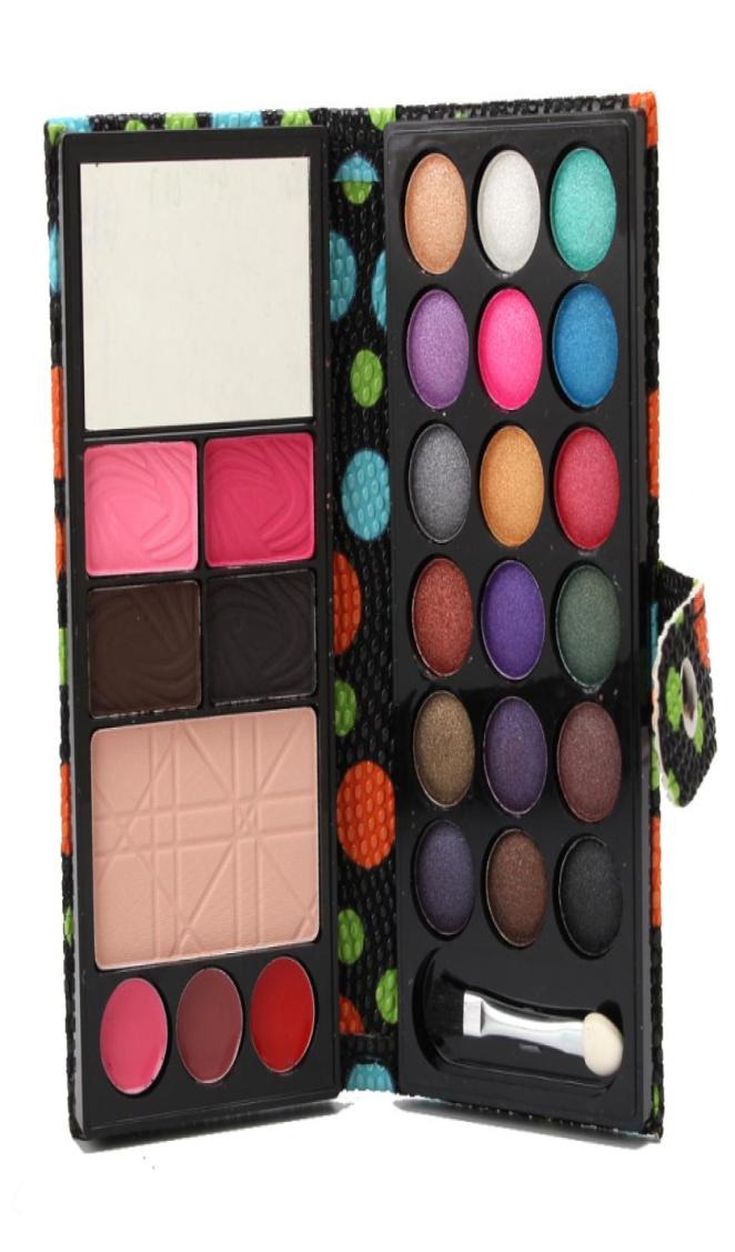 

Whole Fashion Women Ladies Waterproof Eyeshadow Eyebrow Powder Blush Make Up Palette Polka Dot Pu Wallet Mirror Case 26 Color8141340, Sky blue