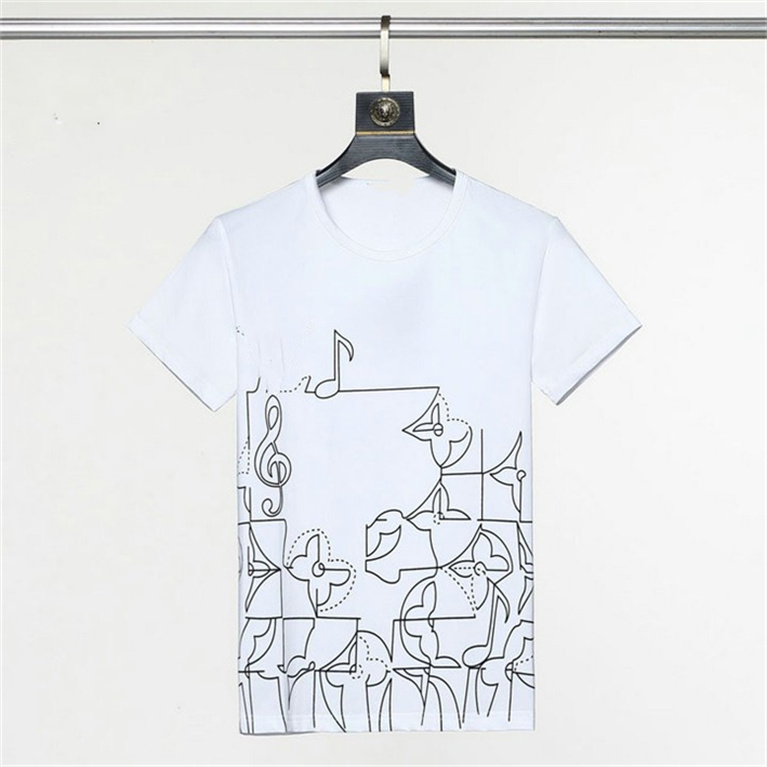 

Men's T-shirt men's designer tide high-end cotton printed geometric pattern short sleeve fried street hip-hop shirt size M-XXXL A38