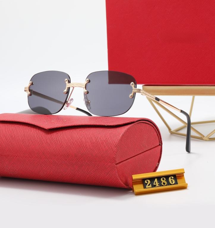 

6 Colors Sunglasses Designer UV400 for Shiny Design Frameless Men Women Fashion Allmatch Polarized Light Sun Glasses with Box4545969