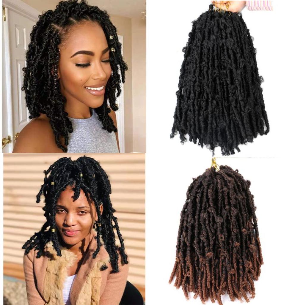 

LANS Synthetic Butterfly Locs Crochet Hair Extension 14 Inch Pre Looped Long Distressed Faux Hair Extensions 20 strandspcs LS153193005, #1