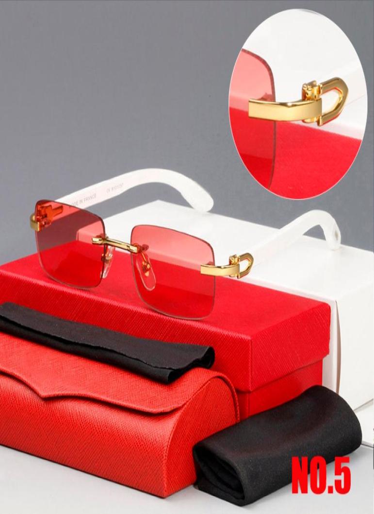 

Retro Frameless Rectangle sunglasses for Women Wooden Silver frey glasses Gold tea Buffalo Horn Business Casual Classic Eyewear Un9027173