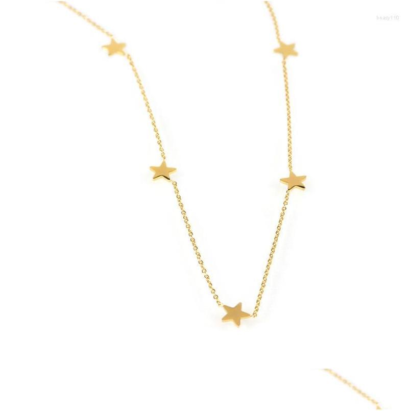 

Chokers Choker Zuuz Star Necklace Gold Chain Women Stainless Steell Long For Simple Fashion Pendants Drop Delivery Jewelry Necklaces Dhfwd