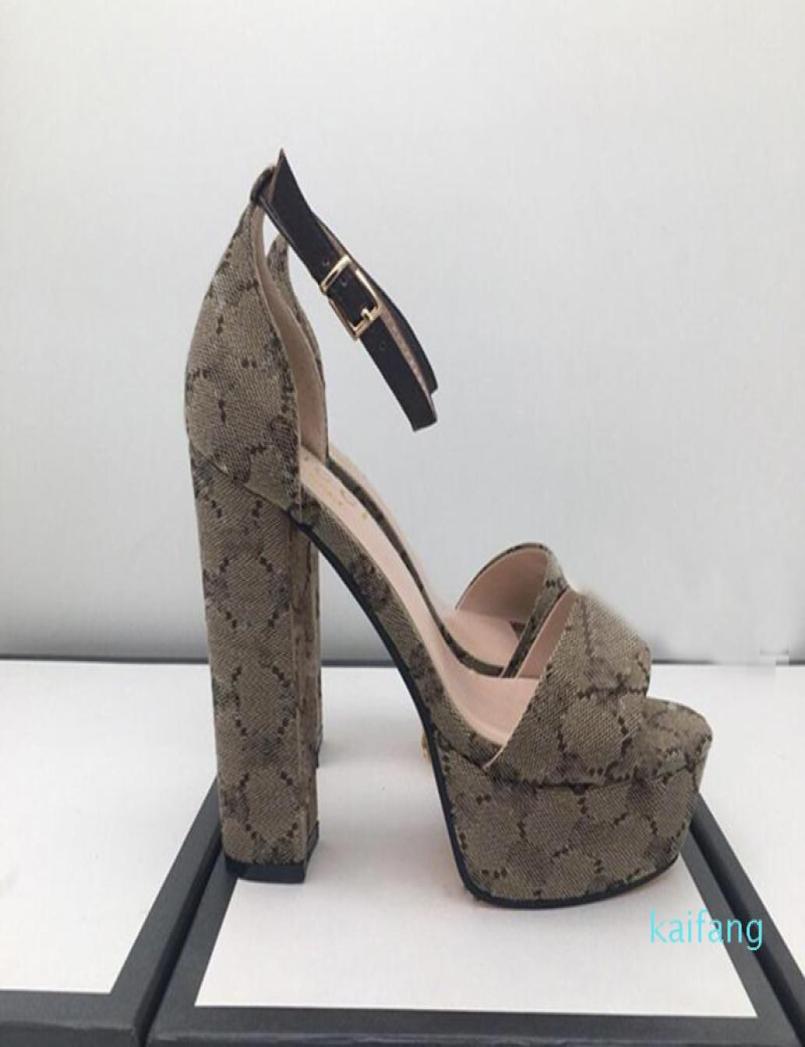 

2021 famous brand womens high heeled sandals top designer fashion printing 13cm women shoe outdoor lawn antiskid wear resistant la8318311, Pink