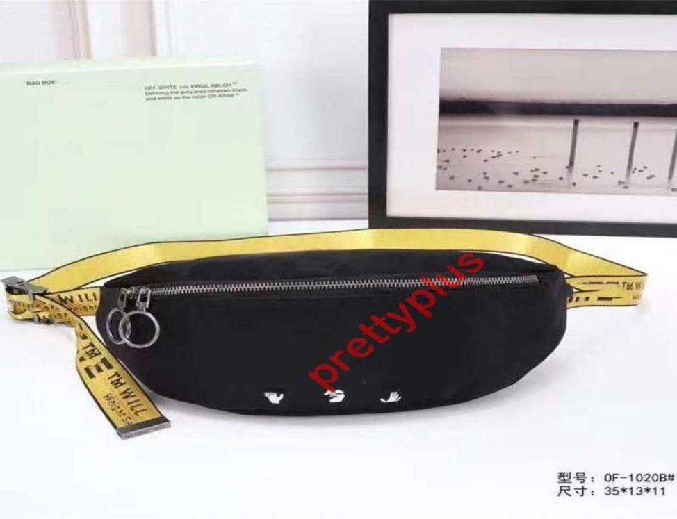 

MINI Men women Bag off Yellow canvas belt high white Shoulder pu chest bag Waist Bags multi purpose satchel Messenger1178663, Black