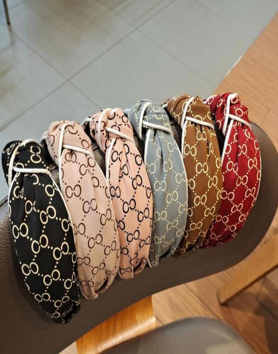 

Korean Letters Print Cross Knotted Headbands Vintage Retro Charm Women Hair Hoop Wide Edge Vintage Hairbands Accessories 6 Colors97867611