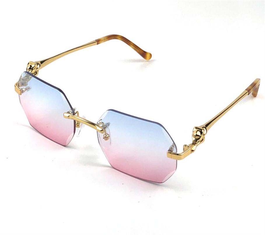 

Sunglasses new retro Piccadilly irregular crystal cut lens eyewear 02818 frameless animal legs fashion avantgarde design uv400 li6158917