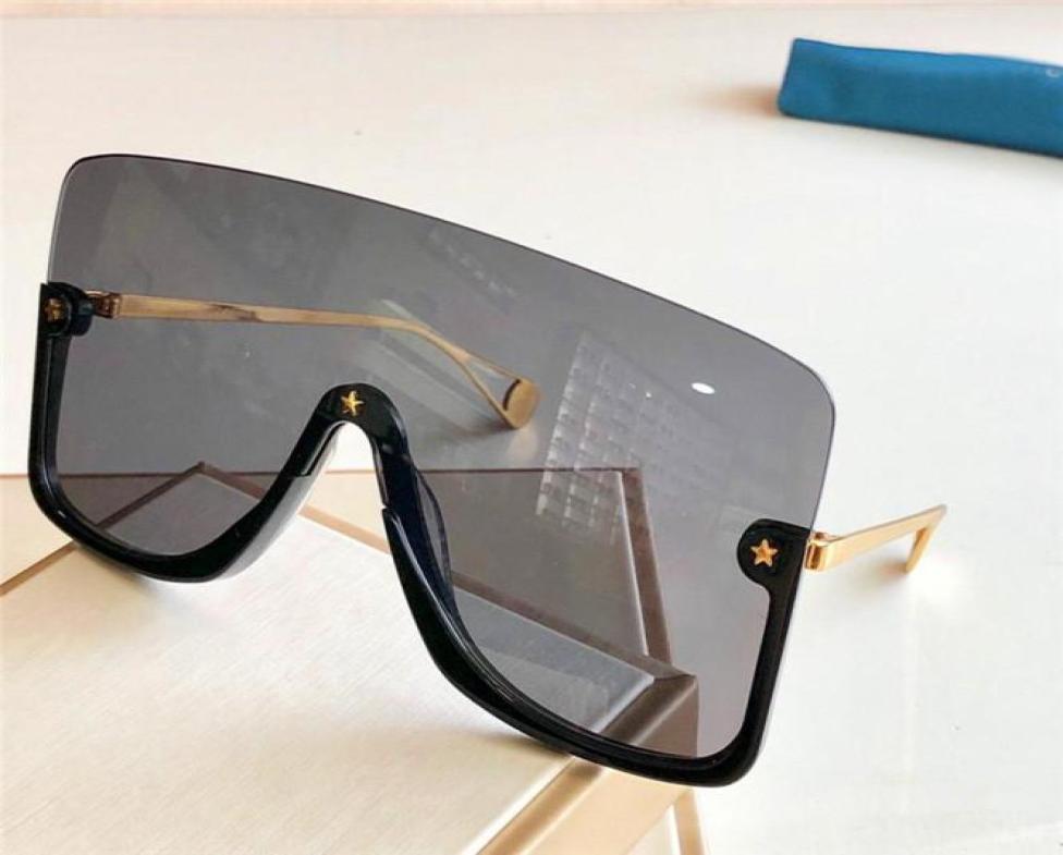 

WholeNew fashion design sunglasses connected lens big size half frame with small star avantgarde popular goggle top quality8608460