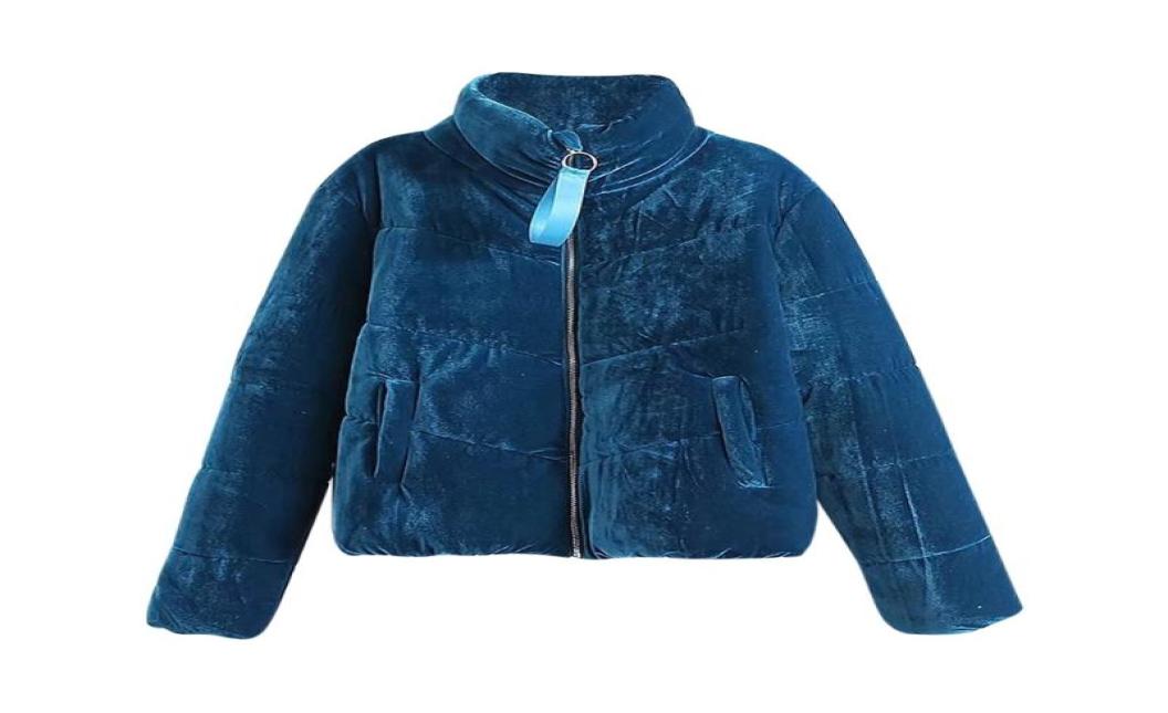 

Womens Parka Casual Outwear Solid Stand Collar Zipper Thicker Velvet Winter Jacket Pockets Coats Women Winter Jackets And Coats7392550, Blue