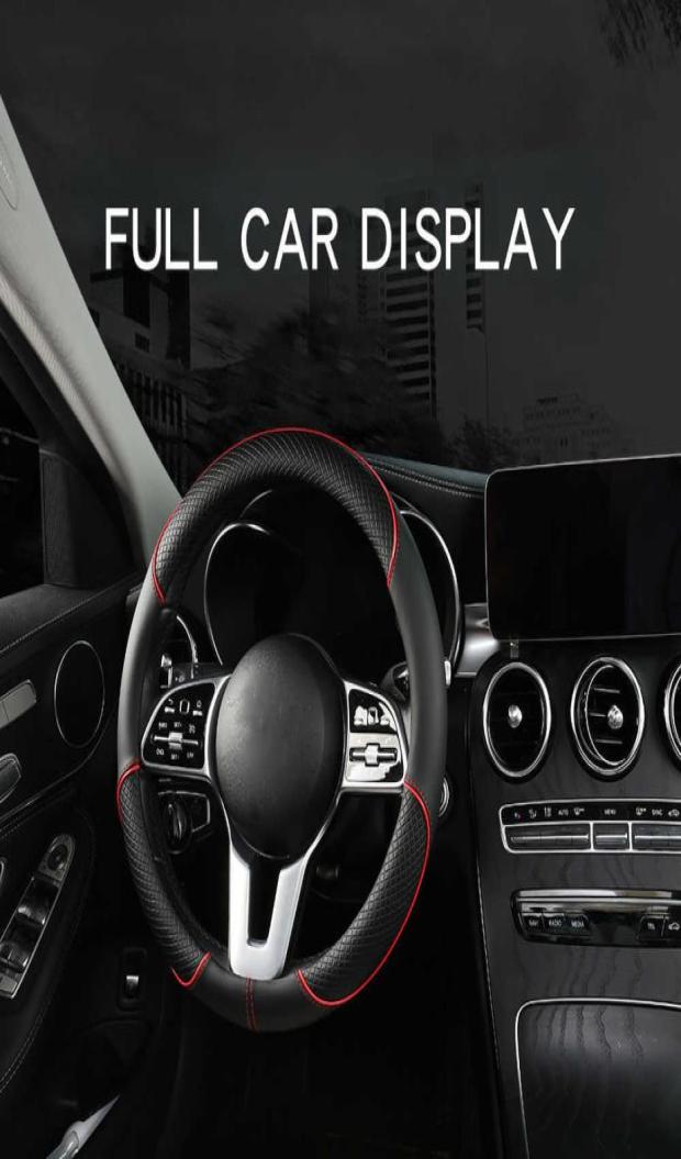 

Universal 15 Inch Auto Steering Wheel Covers AntiSlip Microfiber Leather Car Steeringwheel Cover Carstyling Anticatch Holder4351497