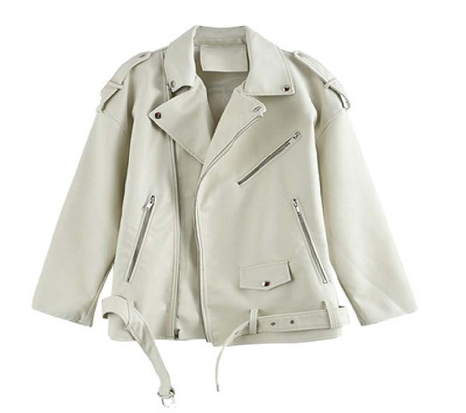 

New 2022 Spring Autumn Pu Faux Leather Jacket Women Purple Zipper Slim Short Biker Jackets Coat Female Outwear Veste Femme Tops8443595, Black