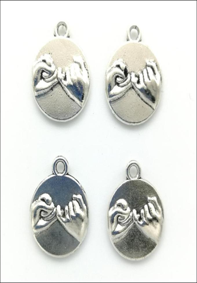 

Lot 100pcs hand pull hook Antique Silver Charms Pendants for Jewelry Making Bracelet Earrings DIY Keychain Pendant 1714mm DH08195178468