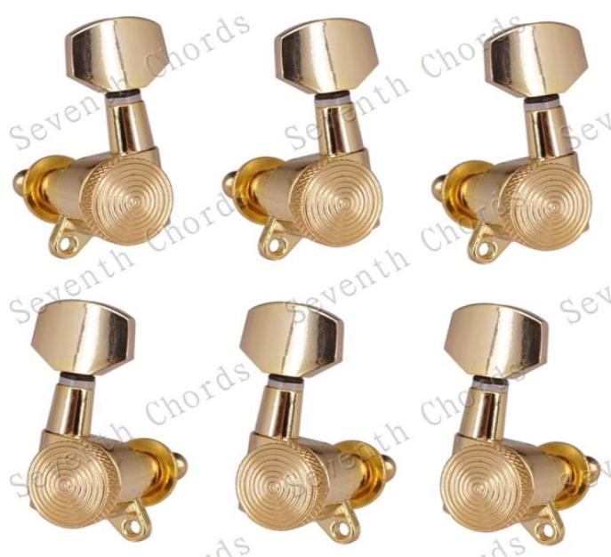 

A set of 6pcs Gold Plated Locked Guitar String Tuning Pegs Tuners Machine Heads Guitar String tuning buttons accessories parts9878014