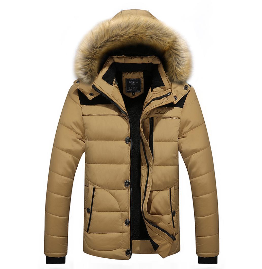 

New 2017 Autum Winter Down Jacket Men Wool Liner Big Fur Collar Down Parkas Men Plus Size 4XL 5XL Jacket Male Windproof7798237, Blue