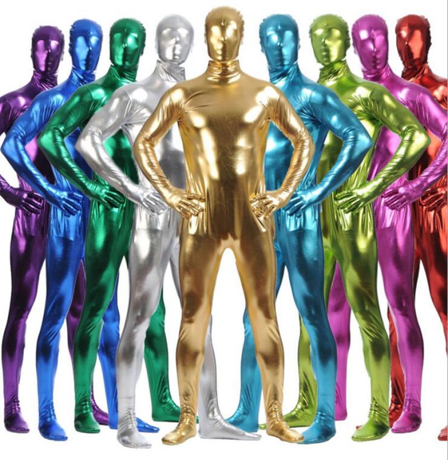 

Many Colors Shiny Fullbody Metallic Men039s Tight zentai Bodysuit costume Full Body Shiny Spandex Lycra Spandex Zentai Costume6157481, Brown