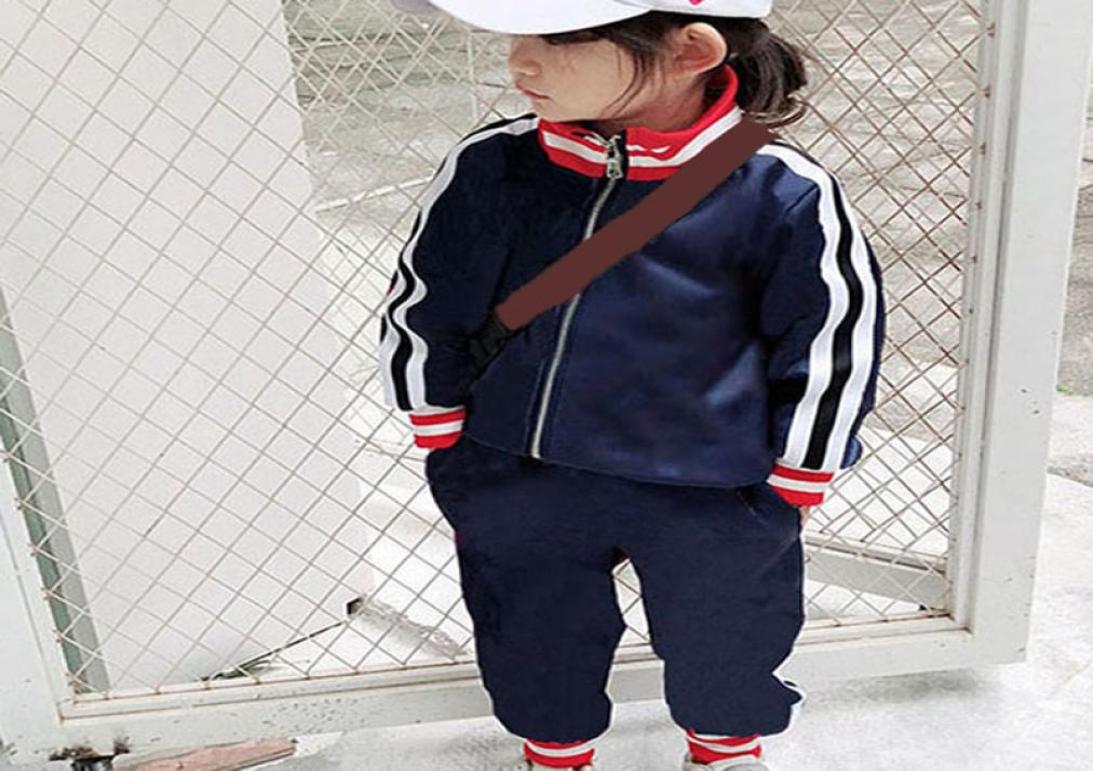 

Kids Tracksuits Two Pieces Set Boys Girls Letter Printed Teen Top Jackets Pants Casual Sport Style Clothing Suit Child Clothes F3216093, Blue