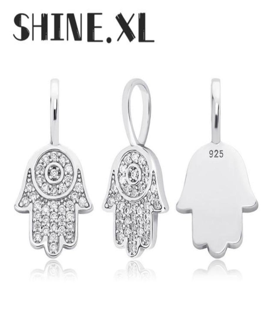 

925 Sterling Silver Pendant Necklace with Rope Chain Hip Hop Iced Out Chain for Men Women8187851