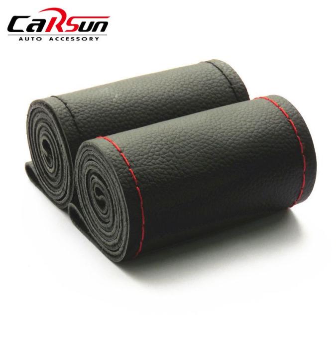 

New Universal DIY Steering Wheel Covers Extremely Soft Leather Braid on the SteeringWheel of Car With Needle and Thread1119298