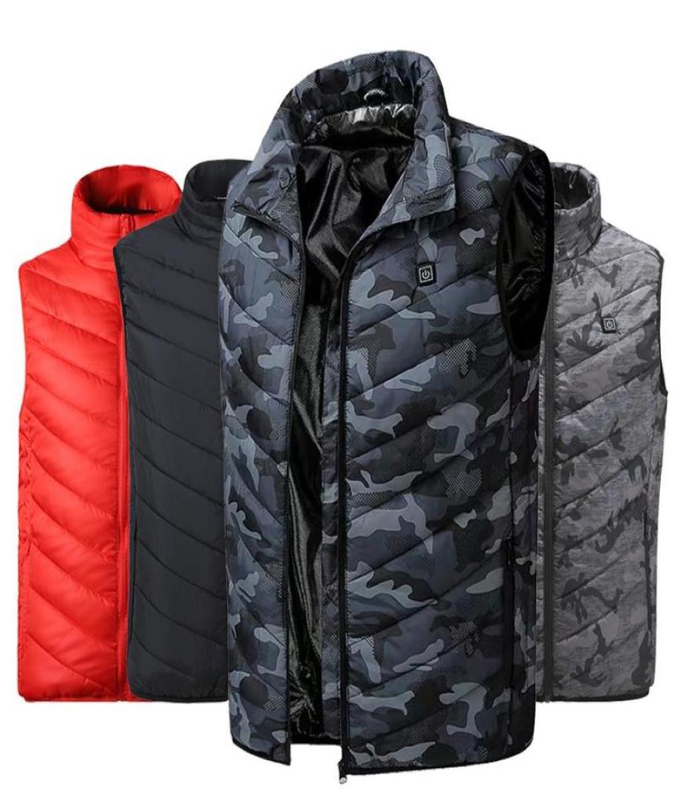 

Hunting Jackets Winter USB Electric Heated Vest Men Women Hiking Heater Tactical Waistcoat Thermal Warm Fishing Camo Heizjacke8371434, Black